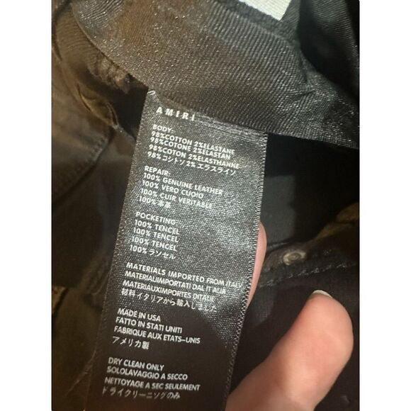 NEW Amiri Art Patch Distressed Black Jeans 36 Ripped Stacked Denim RN# 150712 - Picture 11 of 11